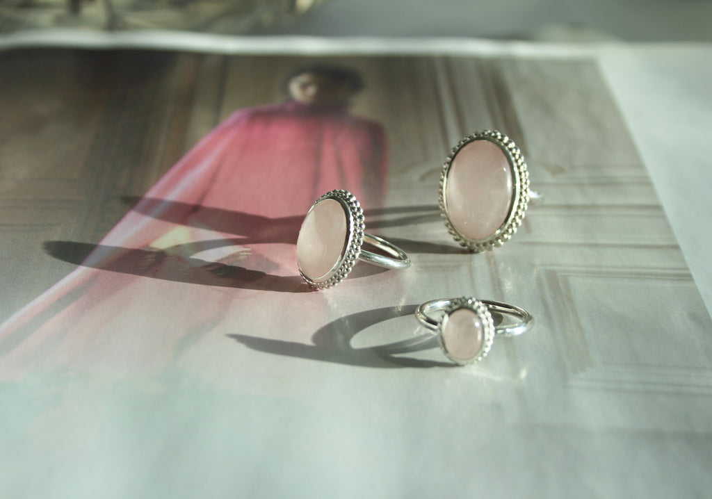 Mystic Garden ruusukvartsi sormus